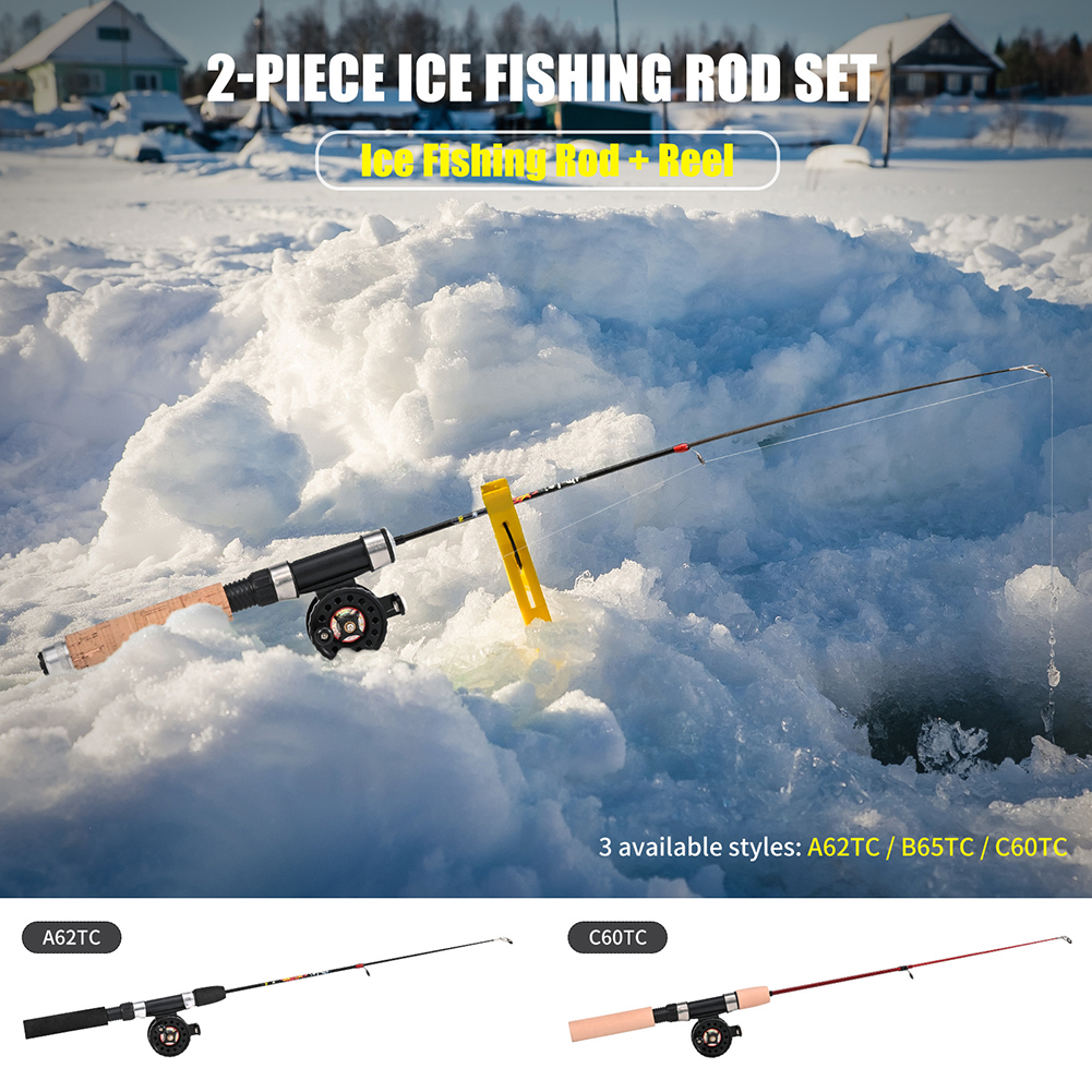 Ice Fishing Reel - 1 conjunto de vara de pesca