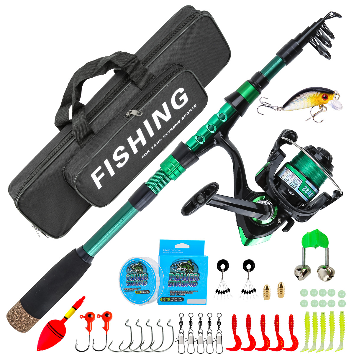 Conventional Reel - Conjunto Completo de Pesca com Vara