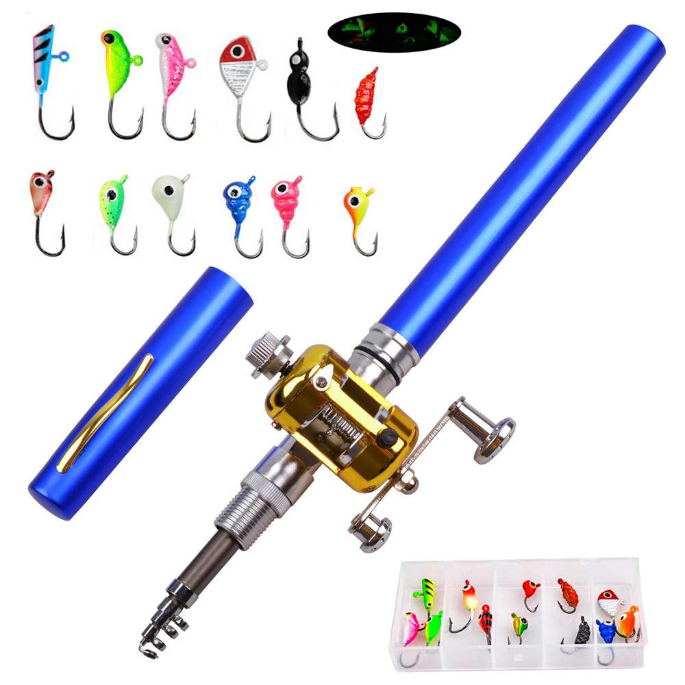 Ice Fishing Reel - Mini telescópico Ice Fishing Rod e