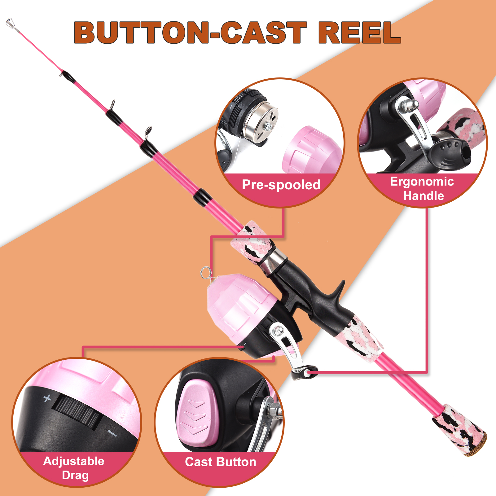 Crianças Vara De Pesca e Carre - Spincast Reel avaliação e preço