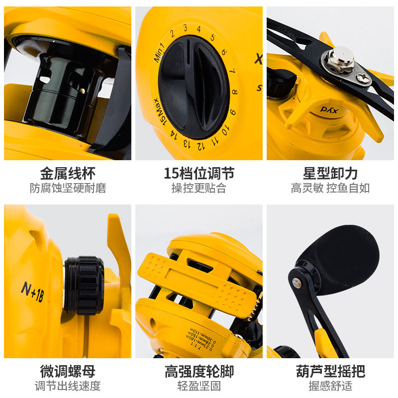 Carretilha de Pesca Amarela N+ - Ice Fishing Reel avaliação e preço