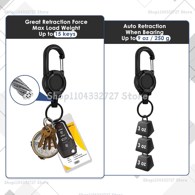 1/2/4 Peças Porta-Chaves Retrá - Reel Bag avaliação e preço